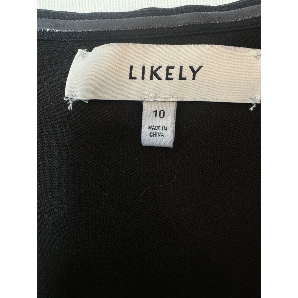 Likely Nolita Gown Womens 10 Black One Shoulder Long Dress Ponte Mesh Formal - Picture 14 of 16